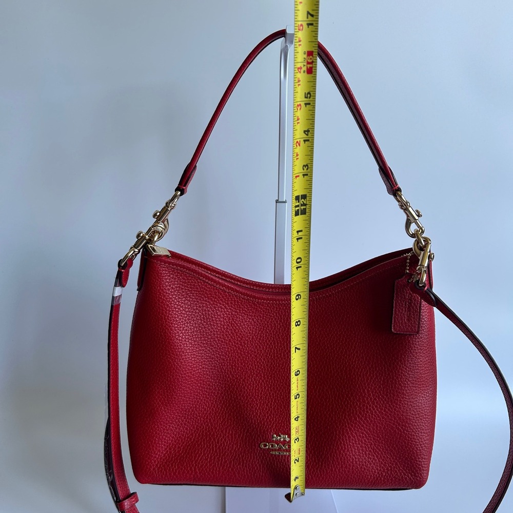Coach Laurel Red Pebbled Leather Shoulder Bag CR148 Excellent - Picture 10 of 11